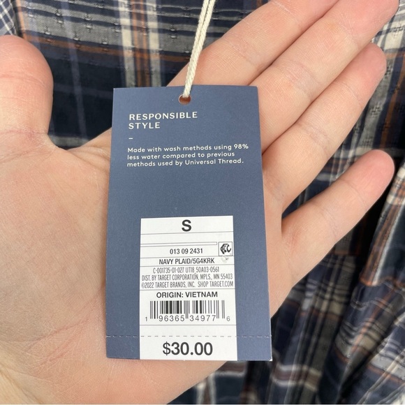 Universal Thread Balloon Sleeve Plaid Shift Dress Womens Sz S Small NWT - Picture 7 of 9